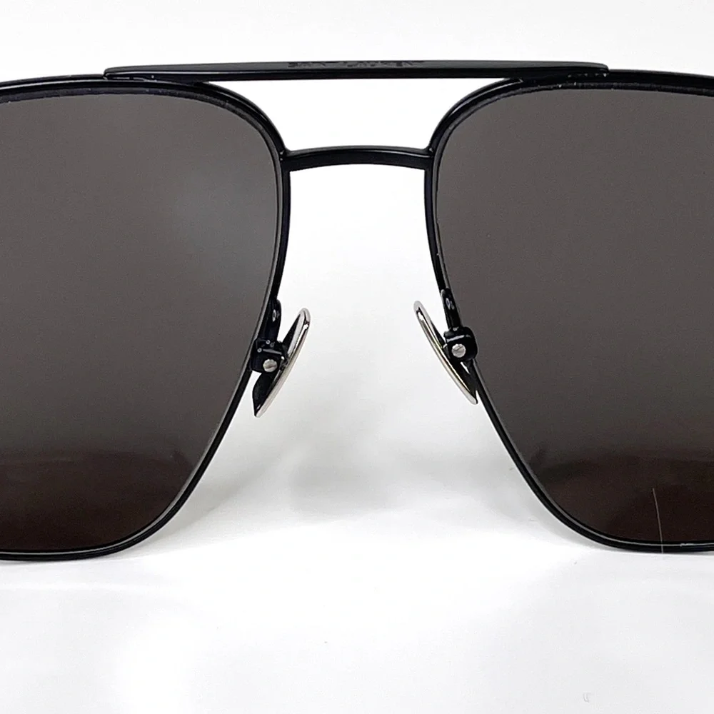 SAINT LAURENT Classic Aviator Sunglasses 60mm NEW Black Polarized